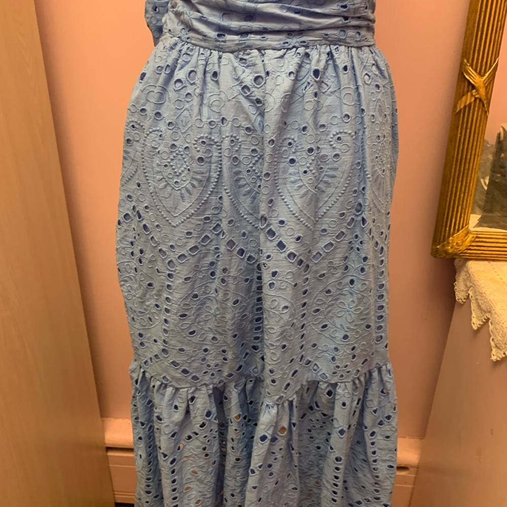 Maeve Eyelet Wrap Midi dress by Anthropologie 4P - Picture 15 of 16